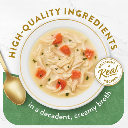 Purina  Lickable Senior Cat Food Broth Topper Creamy with White Meat Chicken - (Pack of 16) 1.4 Oz. Pouches