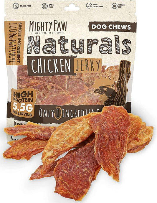 Mighty Paw All-Natural Chicken Jerky Dog Treats – Grain-Free High-Protein Snack for Pups