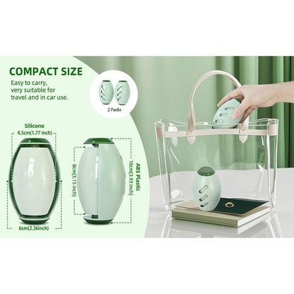 Kearning 2-Pack Mini Reusable Lint Roller - Washable Pet Hair Remover for Travel & Car