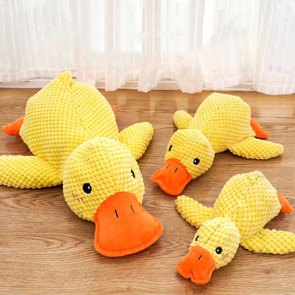 Cartoon Yellow Duck Dog Toy S/M/L Plush Companion Sleeping Ducks Bite Resistant Teeth Grinding Sound Relief Duck Sound Pet Toys