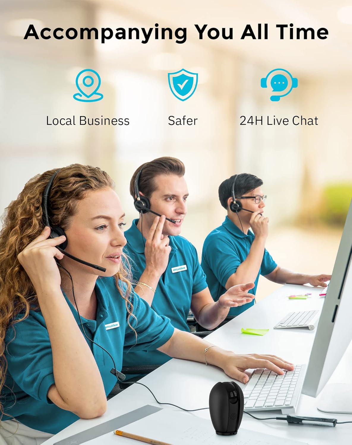 Security Cameras for Home + 2X 32GB SD Cards, PT Home Security Camera System with Motion Detection, Two-Way Audio, Night Vision, Indoor Wifi Camera for Baby/Pet, Alexa, USA Cloud Service