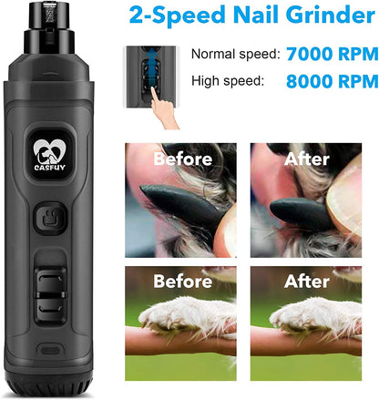 Whisper-Quiet Pet Nail Grinder | Dual LED Light for Pinpoint Accuracy & No Pain